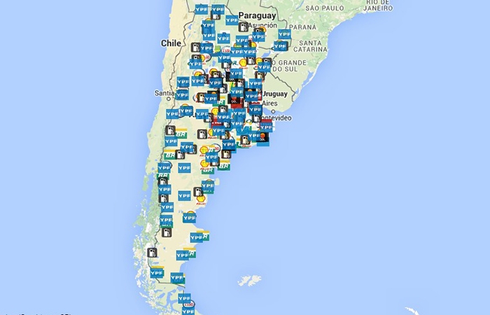 Mapa interactivo con estaciones de servicio - ON24 | Información