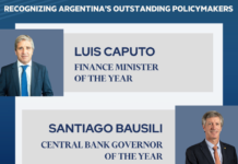 Doble reconocimiento internacional: Caputo y Bausili, premiados por LatinFinance