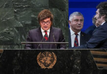 La historia detrás de la corbata de Bongiovanni que Milei terminó luciendo en la ONU