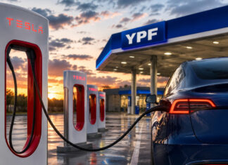 Cinco destinos desde Rosario: YPF y Tesla proyectan una red de carga rápida para 2027